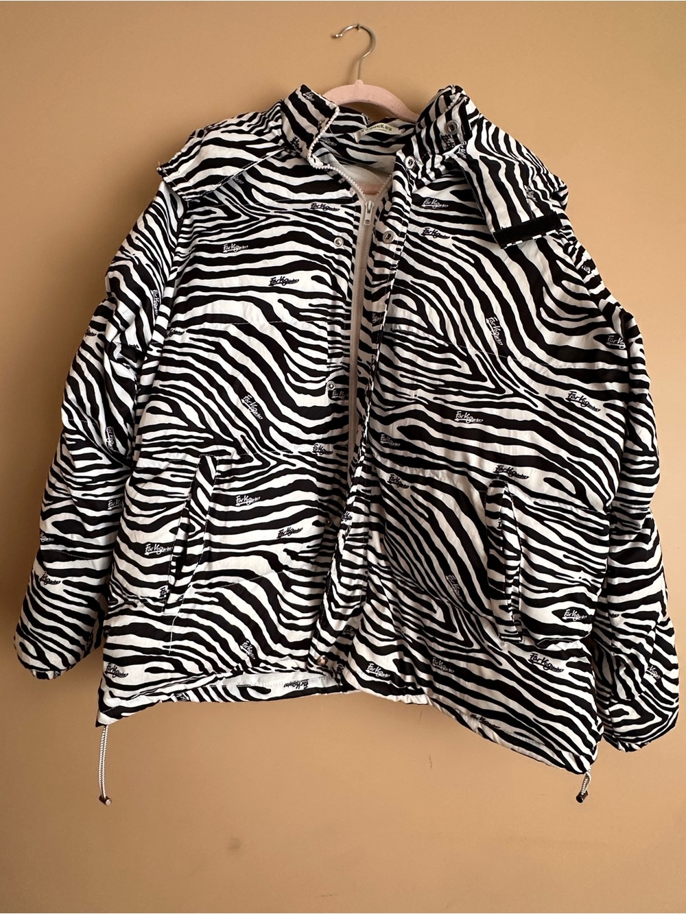 Vogue Zebra-Print Puffer Jacket - Black & White